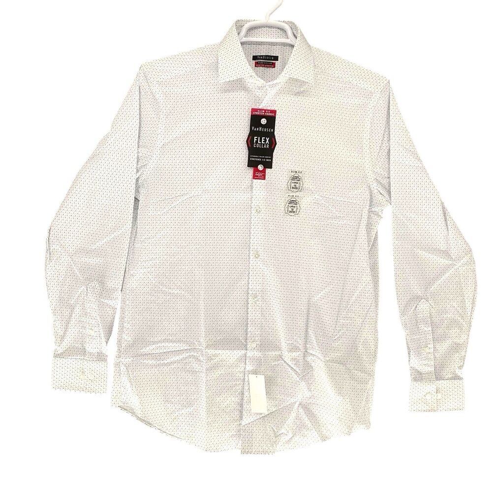 Mens Van‎ Heusen Flex 3 Slim Fit Long Sleeve Stretch Shirt 16 34/35